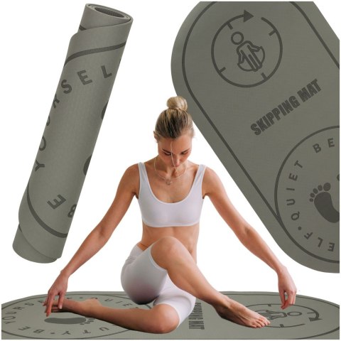 Mata fitness do ćwiczeń jogi wygłuszająca antypoślizgowa 125x61,5x0,6 cm szara