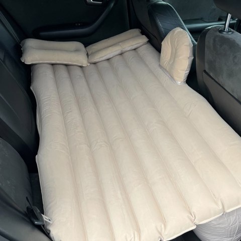 Materac łóżko do samochodu auta dmuchany pompka 130cm x 80cm beżowy
